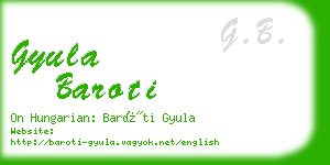 gyula baroti business card